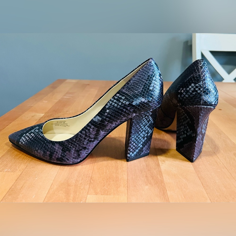Vince Camuto Candera Snakeskin Block Heels